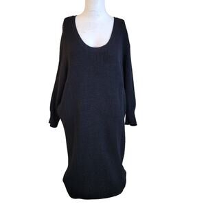 Michael Kors Medium Dress women ribbed stretch knit longsleeve sheath